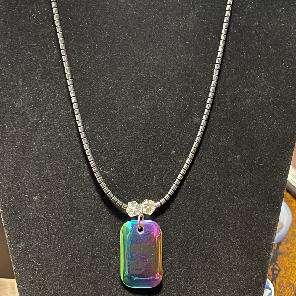 Necklace with Hematite Beads & Hematite Pendant